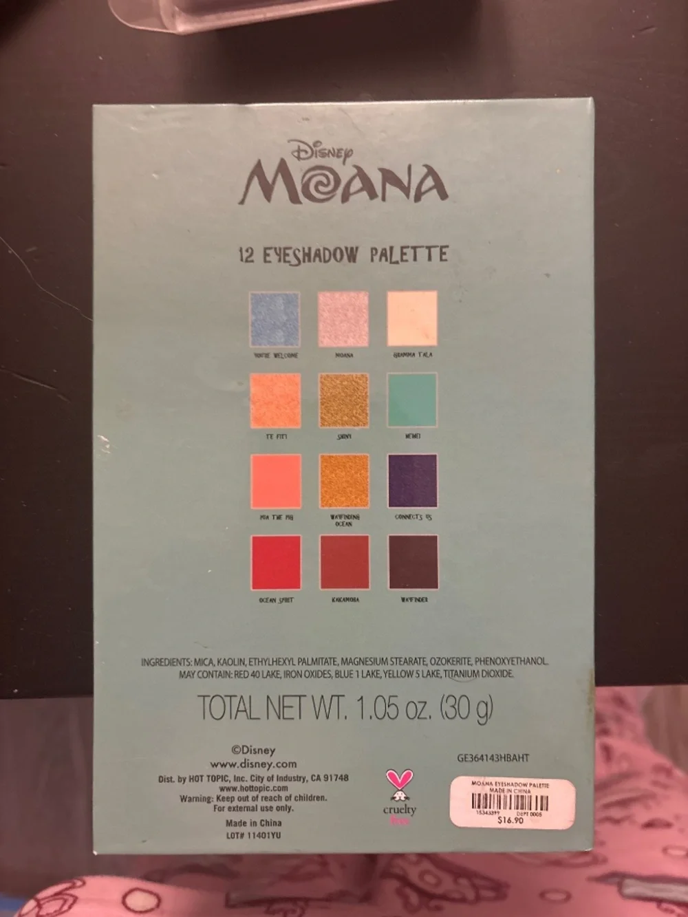 Disney Moana Eyeshadow Palette Makeup Cosmetic Collection HOT TOPIC EXCLUSIVE